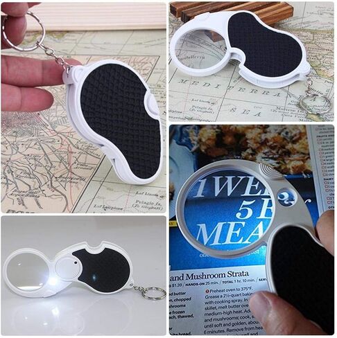 أدوات عدسة مكبرة LED قابلة للطي غلاف معدني غير قابل للانزلاق عدسة مكبرة عدسة مكبرة in Kuwait