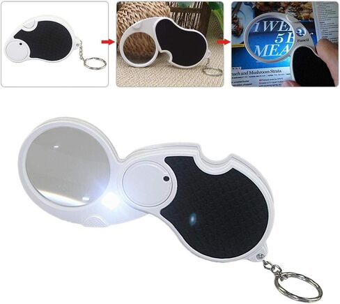 أدوات عدسة مكبرة LED قابلة للطي غلاف معدني غير قابل للانزلاق عدسة مكبرة عدسة مكبرة in Kuwait