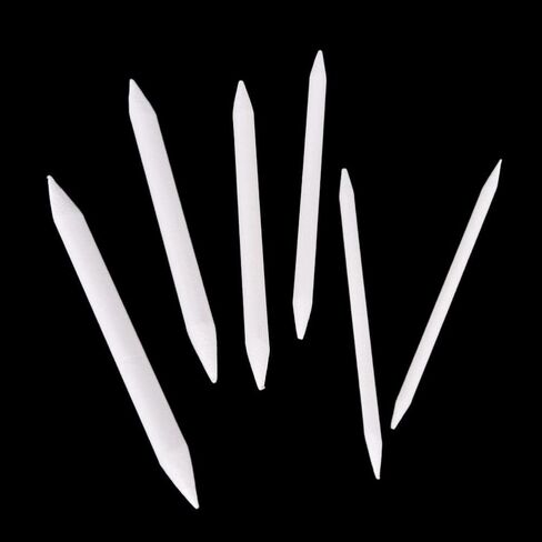 6Pcs White Sketch Pastel Blending Smudge Stump Stick Art Sketch Paper Tool Pen Drawing Supplies Durable and Attractive in Kuwait