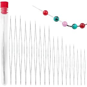 إبر خرز لصنع المجوهرات إبرة خرز - 18 قطعة من إبر خياطة العين الكبيرة لخيوط الخرز، 6 أحجام إبر خرز البذور، أدوات ومستلزمات صنع المجوهرات، خيط خرز للخياطة اليدوية - YAWALL in Kuwait