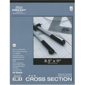 Pro Art 8-1/2-Inch by 11-Inch Cross Section Paper Pad, 4 Squares per Inch