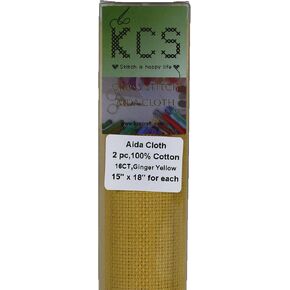 KCS 2 pc of 15" x 18"(38cmx45cm) 18 Count Cross Stitch Cotton Aida Cloth Needlework Fabric Box (Jeans Blue+Navy Blue,18CT) in Saudi Arabia