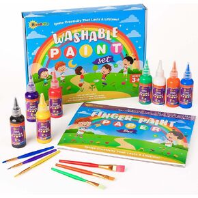 طلاء أطفال قابل للغسل للأطفال، طلاء غير سام للأطفال الصغار قابل للغسل - ورق طلاء الإصبع لطلاء مجموعة فرش الطلاء القابلة للغسل للأطفال | مجموعة طلاء للأطفال الصغار، مجموعة طلاء للأطفال، مجموعة طلاء للأطفال الصغار in Kuwait