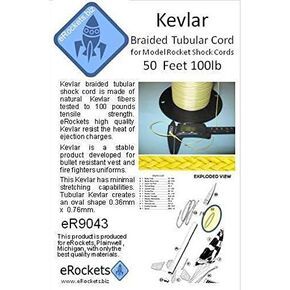 eRockets Braided Kevlar Shock Cord 100# 50ft eR9043 in Saudi Arabia