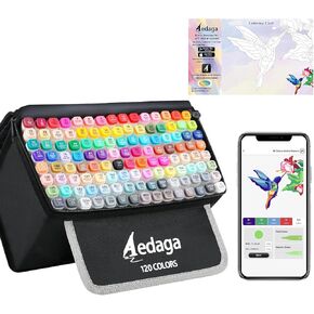 YHC 280 Color Alcohol Markers for Artists, Free APP for Coloring, Dual Tips Alcohol-Based Markers for Drawing,Painting and Sketching, Great Gift Idea for Kids and Adults.