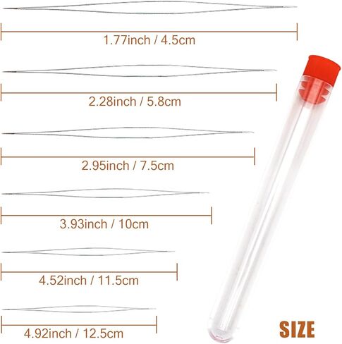 إبر خرز لصنع المجوهرات إبرة خرز - 18 قطعة من إبر خياطة العين الكبيرة لخيوط الخرز، 6 أحجام إبر خرز البذور، أدوات ومستلزمات صنع المجوهرات، خيط خرز للخياطة اليدوية - YAWALL in Kuwait