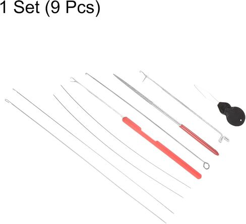 uxcell Beading Needle Set Threading Tools with Threader, Bead Crochet Hook, Tipped Bead Reamer Beading, Needles, Beaded Steel Wire in Saudi Arabia