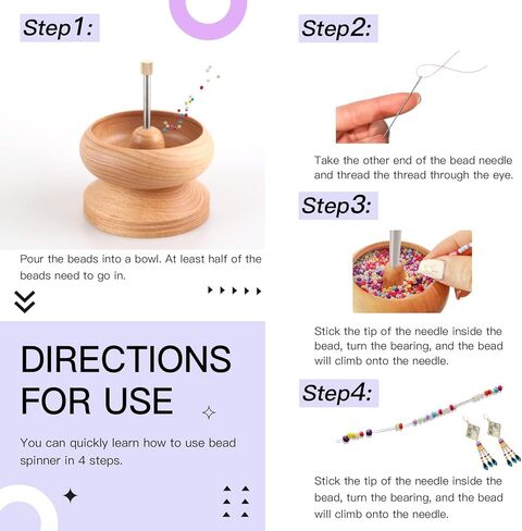 وعاء خرز خشبي كبير مقاس 4.33 انش من ذا انديفشو يتضمن خرز الحروف الابجدية وخرز بذور وخيط مطاطي وابر وخيوط لصنع المجوهرات in Kuwait