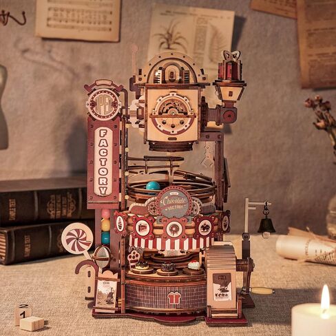 ROBOTIME Wood Puzzles for Adults, Model Kits for Adults to Build Wooden Marble Run, Chocolate Factory Adult Toy Set in Saudi Arabia