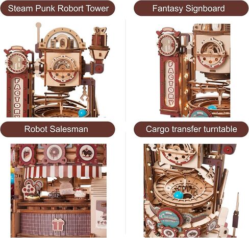 ROBOTIME Wood Puzzles for Adults, Model Kits for Adults to Build Wooden Marble Run, Chocolate Factory Adult Toy Set in Saudi Arabia