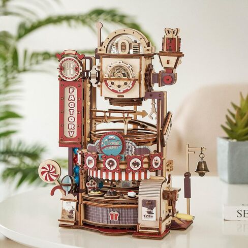 ROBOTIME Wood Puzzles for Adults, Model Kits for Adults to Build Wooden Marble Run, Chocolate Factory Adult Toy Set in Saudi Arabia