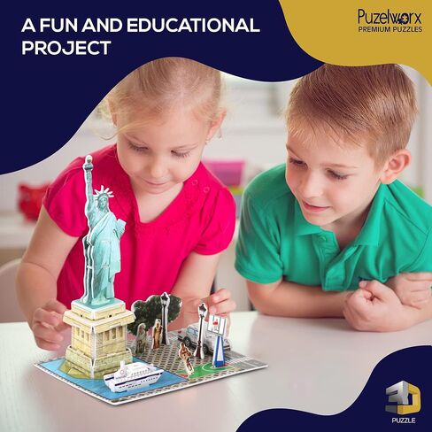 ألغاز Playkidz Puzelworx ثلاثية الأبعاد للبالغين والأطفال، ألغاز مجموعة نماذج البرج المائل، مجموعات بناء النماذج، ألغاز إسفنجية ثلاثية الأبعاد، مشاريع العلوم والتكنولوجيا والهندسة والرياضيات للأطفال، هدية رائعة، مشروع DIY للأطفال (برج مائل) in Kuwait