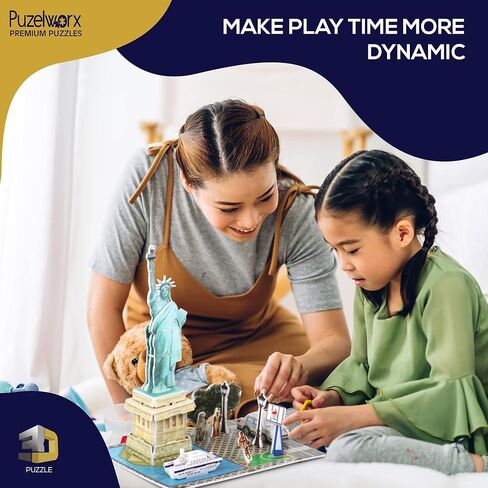 ألغاز Playkidz Puzelworx ثلاثية الأبعاد للبالغين والأطفال، ألغاز مجموعة نماذج البرج المائل، مجموعات بناء النماذج، ألغاز إسفنجية ثلاثية الأبعاد، مشاريع العلوم والتكنولوجيا والهندسة والرياضيات للأطفال، هدية رائعة، مشروع DIY للأطفال (برج مائل) in Kuwait