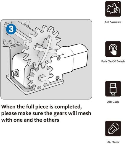 ملحقات مجموعة محرك ilo DC لسلسلة Automata والعديد من النماذج الميكانيكية ثلاثية الأبعاد للألغاز الخشبية الأخرى، مجموعة هدايا لعبة Automata ذاتية التجميع للأطفال والمراهقين والبنات والبالغين in Kuwait
