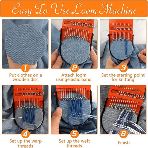 نول الرتق سبيد ويف، آلة نول صغيرة، أداة نسج، 14 خطافًا نول إطار منسوج خشبي، مجموعة نول النسيج، نول إصلاح منزلي سريع، أداة إصلاح النسيج المصنوعة يدويًا لملابس جوارب الجينز in Kuwait