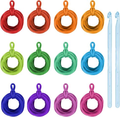 حلقات منوال منسوجة من آوترونس لوم بوثلد لوبس، 12 لوناً من حلقات الإهداب، قابلة لإعادة التعبئة للأطفال، مستلزمات الحرف اليدوية، متوافقة مع نول النسيج 17.78 سم (192 قطعة) in Kuwait