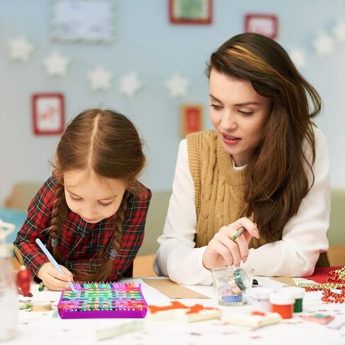 حلقات منوال منسوجة من آوترونس لوم بوثلد لوبس، 12 لوناً من حلقات الإهداب، قابلة لإعادة التعبئة للأطفال، مستلزمات الحرف اليدوية، متوافقة مع نول النسيج 17.78 سم (192 قطعة) in Kuwait