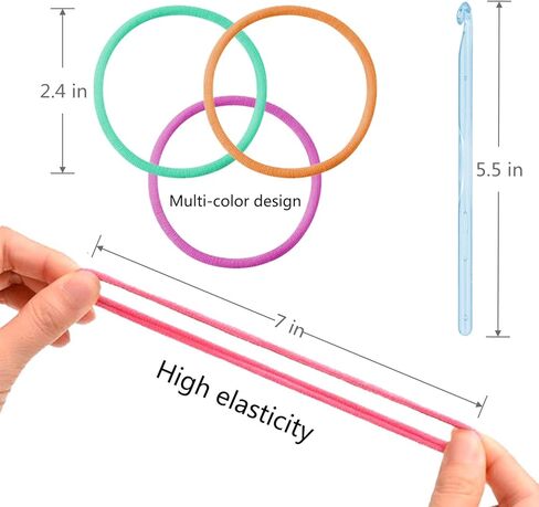 حلقات منوال منسوجة من آوترونس لوم بوثلد لوبس، 12 لوناً من حلقات الإهداب، قابلة لإعادة التعبئة للأطفال، مستلزمات الحرف اليدوية، متوافقة مع نول النسيج 17.78 سم (192 قطعة) in Kuwait
