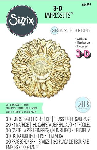 Sizzix 3D Impresslits Embossing Folder 664997 Gerbera by Kath Breen, Multicolor in Saudi Arabia
