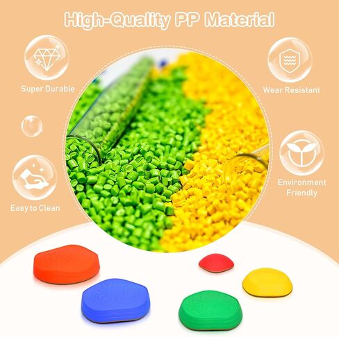 HONEY JOY Balance Stepping Stones للأطفال، 11 قطعة سطح محكم غير قابل للانزلاق وحواف مطاطية، لعبة مسار العوائق الداخلية والخارجية، معدات اللياقة البدنية للأطفال لتنسيق التوازن والقوة in Kuwait