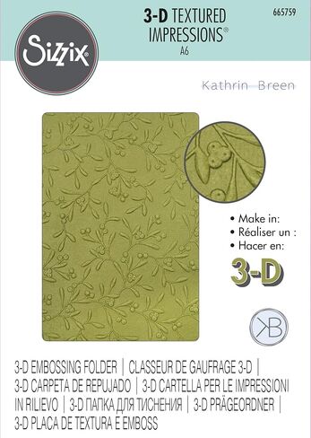 Sizzix Sizzx 3-D Textured Impressions Embossing Folder Delicate Mistletoe by Kath Breen | 665759 | Chapter 3 2022, Multicolor in Saudi Arabia