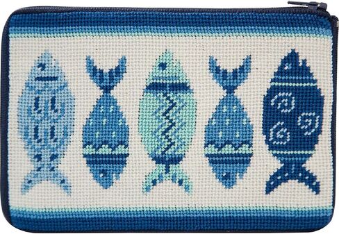 Stitch & Zip Needlepoint Purse Kit- Blue Fishes in Saudi Arabia