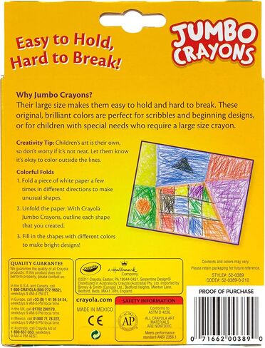 Crayola Jumbo Crayons, 8 Toddler Crayons, Assorted Colors in Saudi Arabia