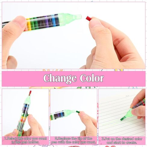 Harloon 36 Pieces Stacking Crayons Stackable Buildable Crayons Colorful Crayon Party Favors DIY Rainbow Pencils Stackable Crayons for School, Office, Kids Birthday Party Supplies, 20 Colors in Saudi Arabia