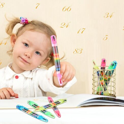 Harloon 36 Pieces Stacking Crayons Stackable Buildable Crayons Colorful Crayon Party Favors DIY Rainbow Pencils Stackable Crayons for School, Office, Kids Birthday Party Supplies, 20 Colors in Saudi Arabia