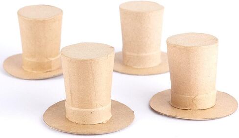 Pack of 24 Paper Mache Caroler Hats by Factory Direct Craft- Papier Mache Snowman Top Hats for Christmas Holiday Crafts, 4th of July Uncle Sam or St. Patrick's Day Decorations (2-1/2" H x 3-3/8" Dia) in Kuwait