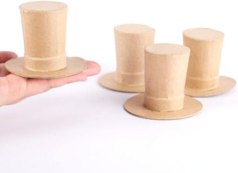 Pack of 24 Paper Mache Caroler Hats by Factory Direct Craft- Papier Mache Snowman Top Hats for Christmas Holiday Crafts, 4th of July Uncle Sam or St. Patrick's Day Decorations (2-1/2" H x 3-3/8" Dia) in Kuwait