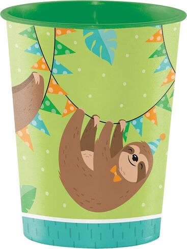 Creative Converting Sloth Party Plastic Cup, 1 ct, 16 oz in Saudi Arabia