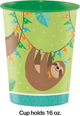 Creative Converting Sloth Party Plastic Cup, 1 ct, 16 oz in Saudi Arabia