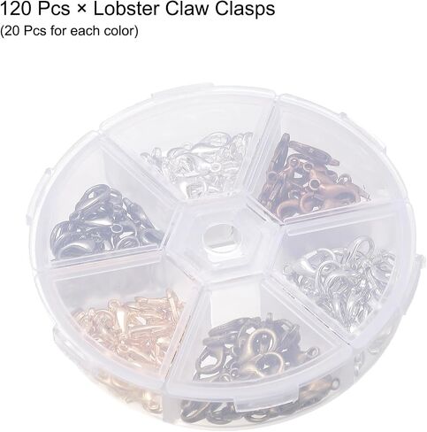 uxcell Lobster Claw Clasp, Jewelry Clamps for DIY Beading Bracelets Keychains Making, 6 Colors in Saudi Arabia