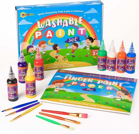 طلاء أطفال قابل للغسل للأطفال، طلاء غير سام للأطفال الصغار قابل للغسل - ورق طلاء الإصبع لطلاء مجموعة فرش الطلاء القابلة للغسل للأطفال | مجموعة طلاء للأطفال الصغار، مجموعة طلاء للأطفال، مجموعة طلاء للأطفال الصغار in Kuwait