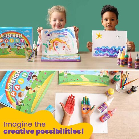طلاء أطفال قابل للغسل للأطفال، طلاء غير سام للأطفال الصغار قابل للغسل - ورق طلاء الإصبع لطلاء مجموعة فرش الطلاء القابلة للغسل للأطفال | مجموعة طلاء للأطفال الصغار، مجموعة طلاء للأطفال، مجموعة طلاء للأطفال الصغار in Kuwait