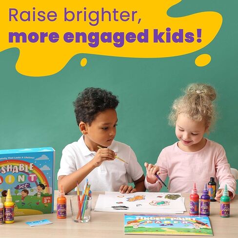 طلاء أطفال قابل للغسل للأطفال، طلاء غير سام للأطفال الصغار قابل للغسل - ورق طلاء الإصبع لطلاء مجموعة فرش الطلاء القابلة للغسل للأطفال | مجموعة طلاء للأطفال الصغار، مجموعة طلاء للأطفال، مجموعة طلاء للأطفال الصغار in Kuwait