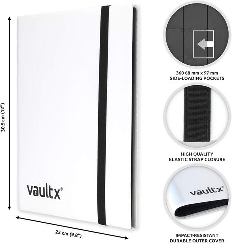 Vault X Binder - مجلد ألبوم بطاقات التداول ذو 9 جيوب - مجلد جيب تحميل جانبي 360 درجة لـ TCG (أسود) in Kuwait