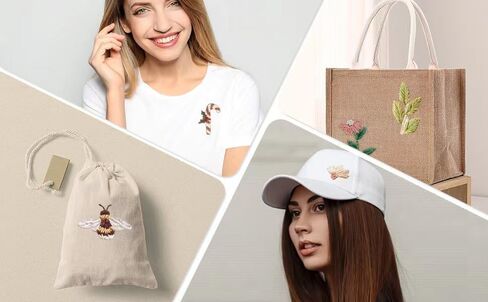 38 قطعة من مثبتات الخياطة اليدوية، مثبتات قابلة للذوبان في الماء، مثبتات ذاتية اللصق وقابلة للغسل، مع زهور مطبوعة مسبقا وأنماط عيد الميلاد، مناسبة للمبتدئين في التطريز اليدوي in Kuwait