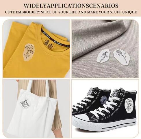 38 قطعة من مثبتات الخياطة اليدوية، مثبتات قابلة للذوبان في الماء، مثبتات ذاتية اللصق وقابلة للغسل، مع زهور مطبوعة مسبقا وأنماط عيد الميلاد، مناسبة للمبتدئين في التطريز اليدوي in Kuwait