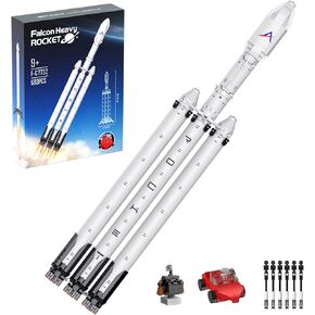 مجموعة مكعبات بناء صاروخ فالكون الثقيل، نموذج صاروخ للفضاء الخارجي للأطفال والكبار، مجموعة بناء علمية متوافقة مع ليغو، نظام إطلاق فضائي قابل للتجميع (693 قطعة) in Kuwait