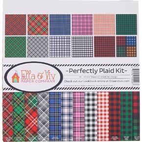 Ella & Viv by Reminisce EAV-928 Ella & Viv Perfectly Plaid Scrapbook Collection Kit Ella & Viv Perfectly Plaid Scrapbook Kit, 12x12 inches in Saudi Arabia