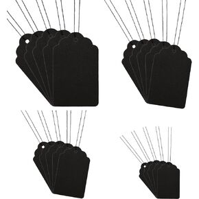 1300 Pieces Price Tags with String Marking Strung Tags Blank Paper Tags with Hanging String Writable Display Label for Product Jewelry Clothing Tags, Size Combination (Black) in Kuwait