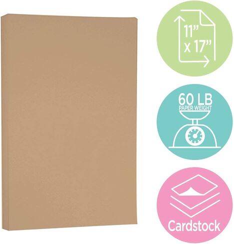 JAM PAPER Ledger Matte 24lb Paper - 90 gsm - 11 x 17 Tabloid - Yellow Recycled - 100 Sheets/Pack in Saudi Arabia