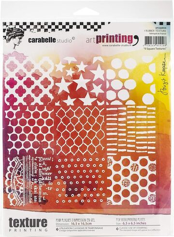 Carabelle Studio Art Printing Square Rubber Texture Plate-nine Square Textures in Saudi Arabia