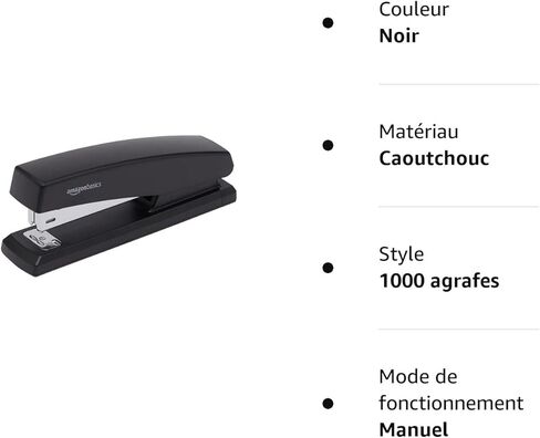 Amazon Basics Stapler with 1000 Staples, Office Stapler, 25 Sheet Capacity, Non-Slip, Black, 3 Pack in Saudi Arabia