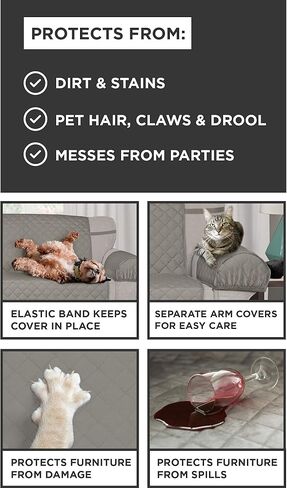 Zenna Home Protector, Chocolate/Brown Waterproof Plush Loveseat Furniture Cover, Lovesweat (EFCPLNSBR) in Kuwait