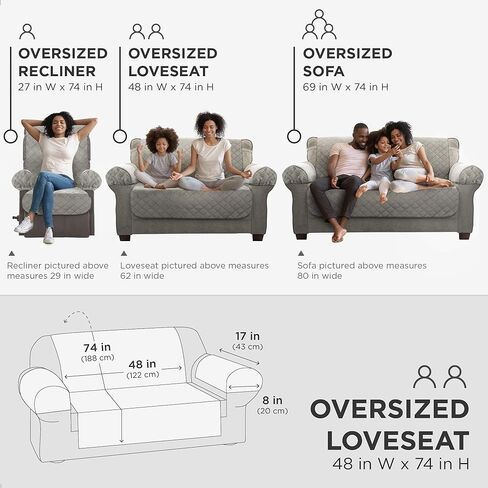 Zenna Home Protector, Chocolate/Brown Waterproof Plush Loveseat Furniture Cover, Lovesweat (EFCPLNSBR) in Kuwait