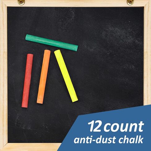 Chalk - 12 Pack Chalkboard Chalk With 4 Chalk Holder - 12 Colored Chalk, Non Toxic Chalk for Chalkboard, Thin Kids Chalk Great for School, Office, Kids and Teacher Use in Saudi Arabia