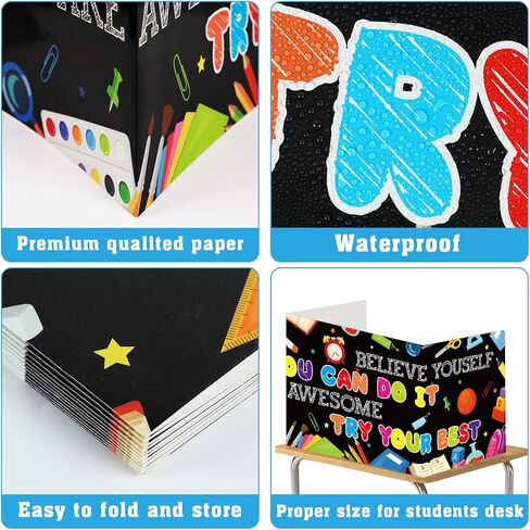 12 Pcs Privacy Boards for Student Desks Boho Rainbow Classroom Desk Divider Table Desk Privacy Panel Folder Screen Partition for School Teacher Student Study Test Shields Home Class (Boho Rainbow) in Saudi Arabia